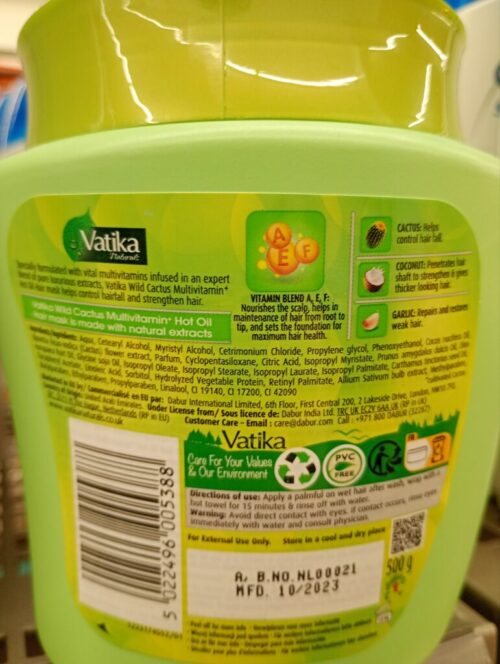 Vatika Cactus Hair Mask 500g | Shop Authentic Vatika Products - Image 2