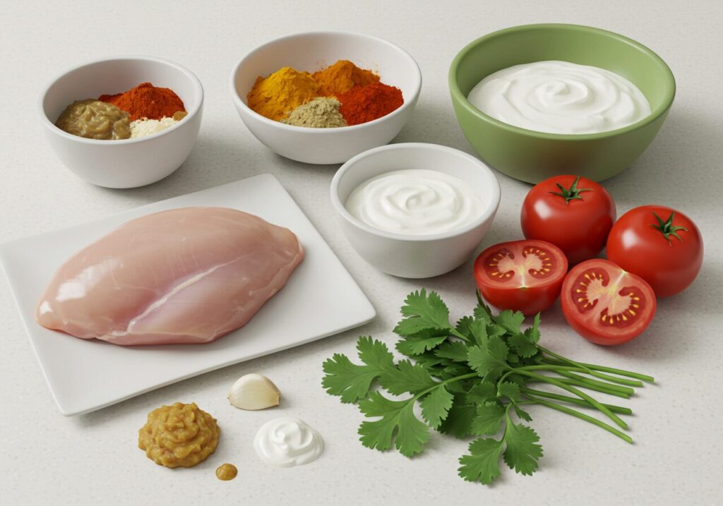 ingredients for recipe of chicken tikka masala